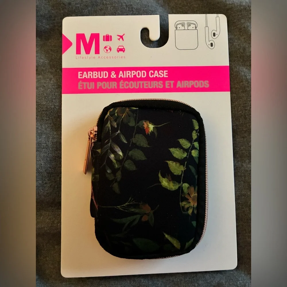 Black Floral Earbud & Airpod Case